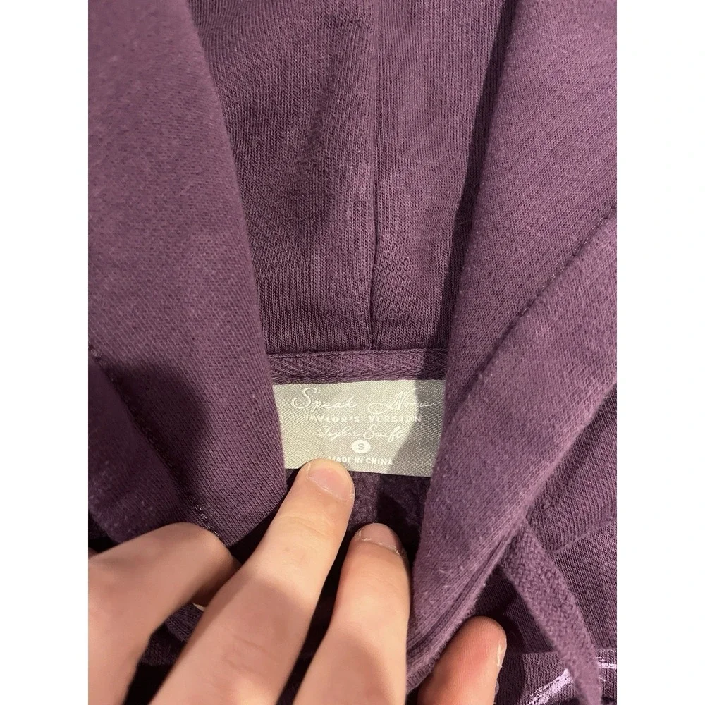 Taylor Swift Hoodie Sweatshirt Small Purple‎ Crop Speak Now Story Of Us Version - Picture 6 of 10